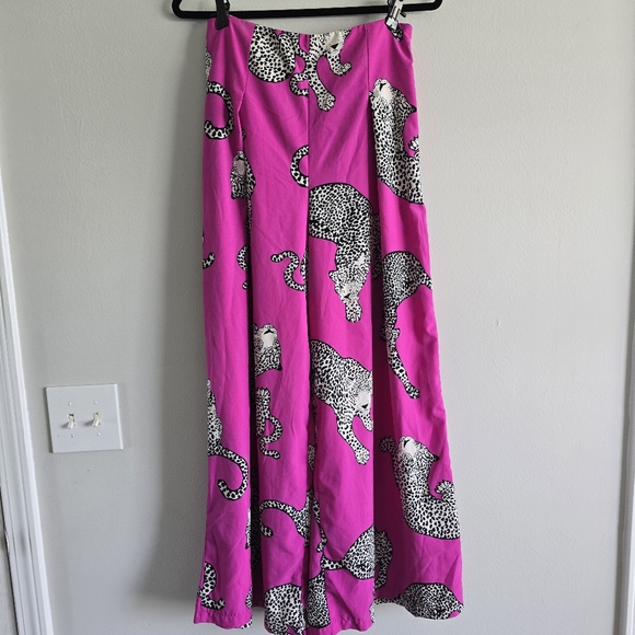 SHEIN Pink and Black Animal Print Pants Wide Leg M - Picture 2 of 6